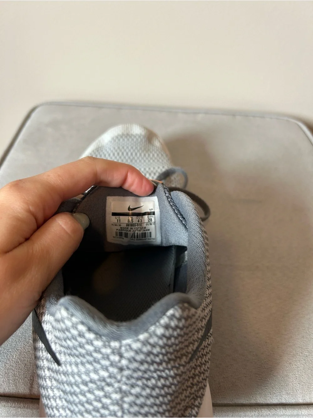 Nike women’s Gray & Black Mesh Sneakers with Orange Accents
